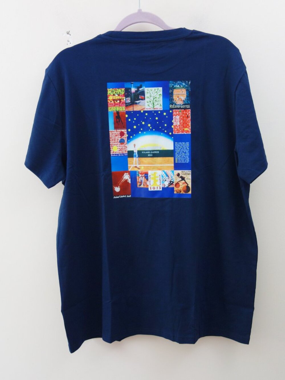 Roland Garros Official 2023 T-Shirt Men's XXL Navy Mosaique NWT!